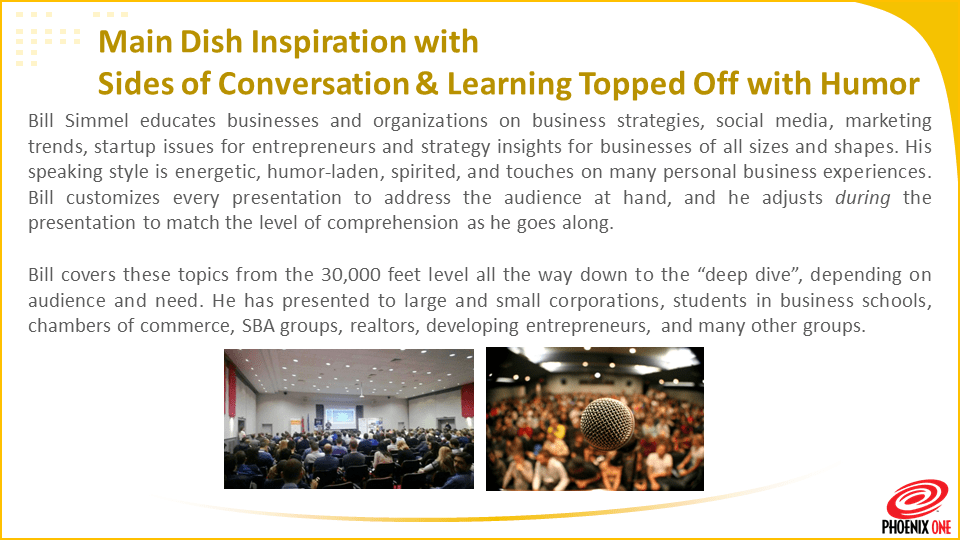 Bill Simmel Speaking Engagements